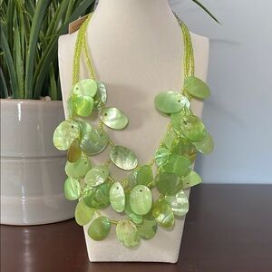 Cold water Creek Sage Green Shell Necklace